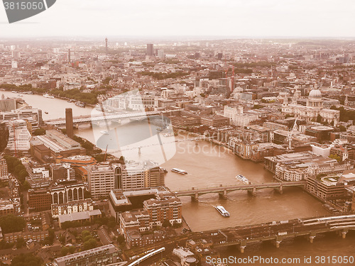 Image of Retro looking Aerial view of London