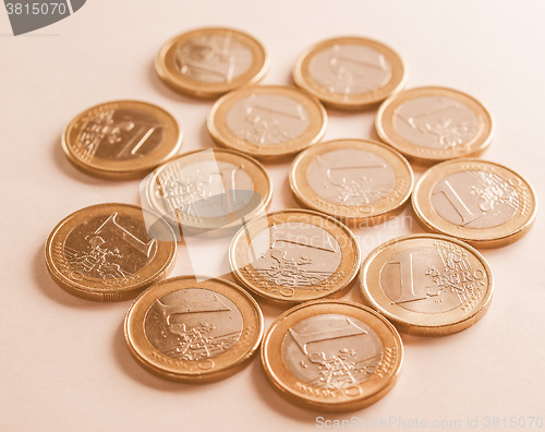 Image of  Many one Euro coins vintage