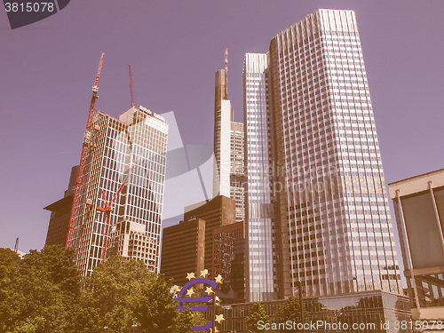 Image of European Central Bank in Frankfurt vintage