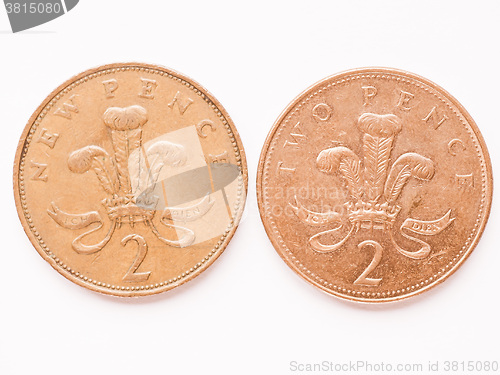 Image of  UK 2 pence coin vintage