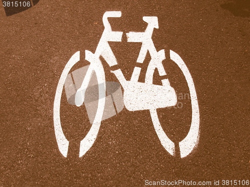 Image of  Bike lane sign vintage