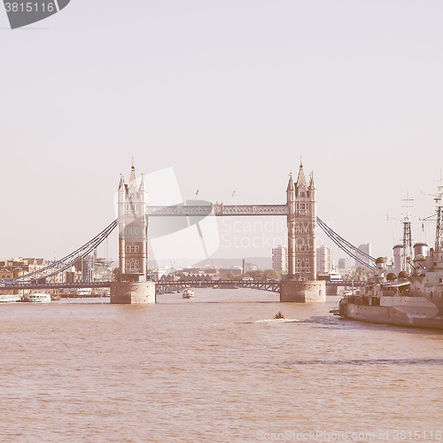 Image of River Thames in London vintage