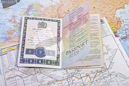 Image of British Passport on world map