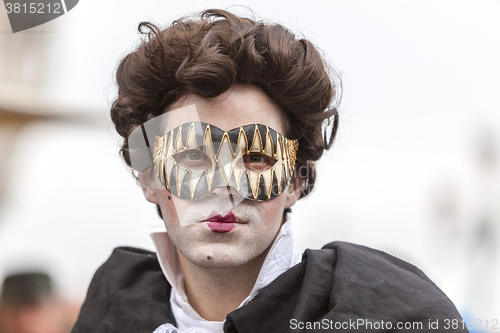 Image of Portrait of a Man with a Mask - Venice Carnival 2014