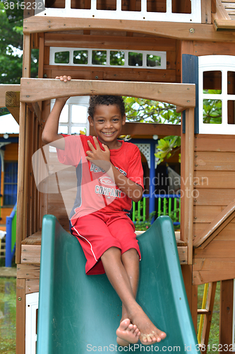 Image of editorial boys play outdoors in Big Corn Island Nicaragua