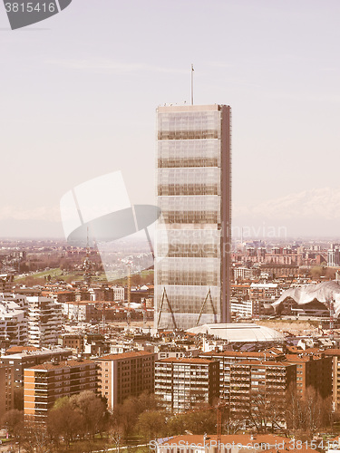 Image of Retro looking Milan aerial view