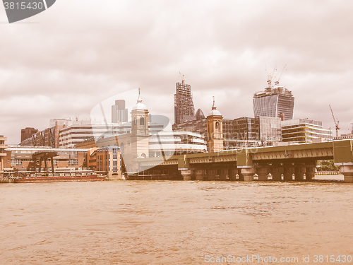 Image of River Thames in London vintage