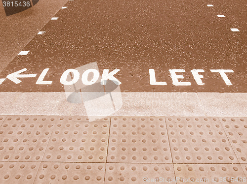 Image of  Look Left sign vintage