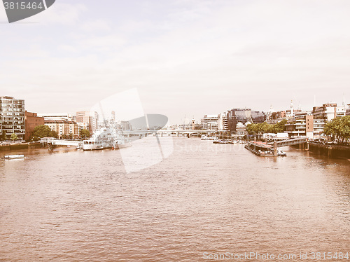 Image of River Thames in London vintage