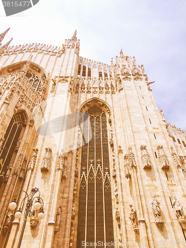 Image of Retro looking Milan cathedral