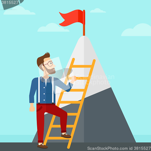 Image of Man climbing on mountain.