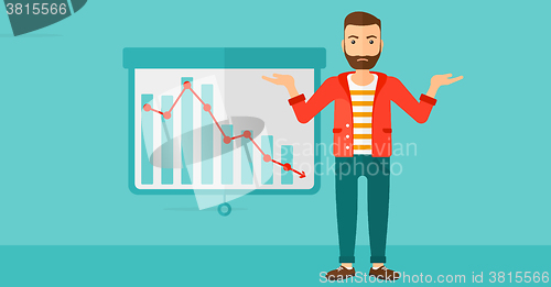 Image of Man with decreasing chart.