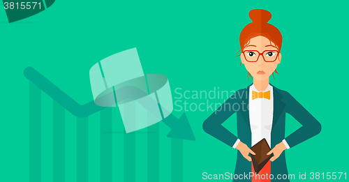 Image of Bancrupt business woman.