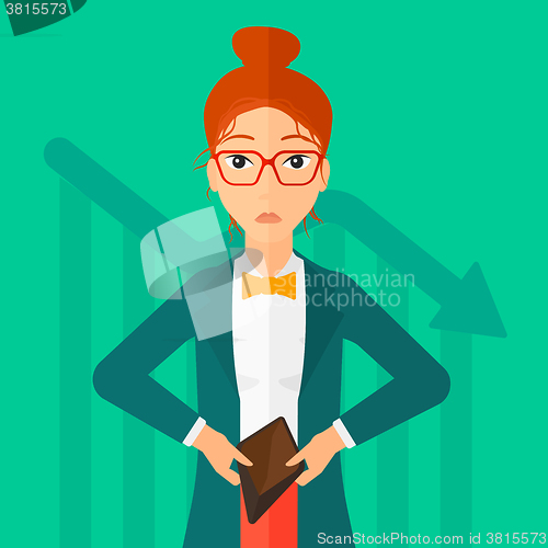 Image of Bancrupt business woman.