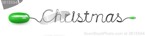 Image of mouse with cable text Christmas