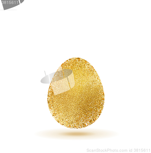 Image of Gold easter egg sparkles on white background