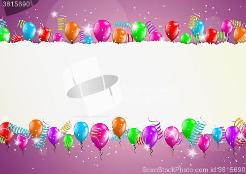 Image of backgroud with balloons and torn paper