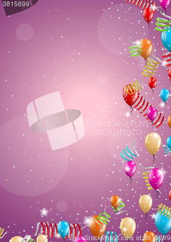 Image of background with balloons and confetti