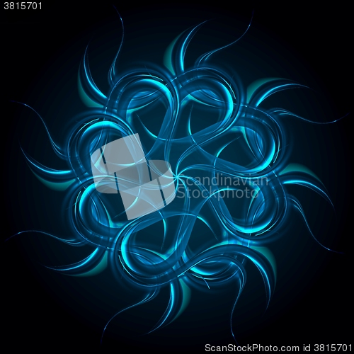 Image of Blue glow wavy pattern shape