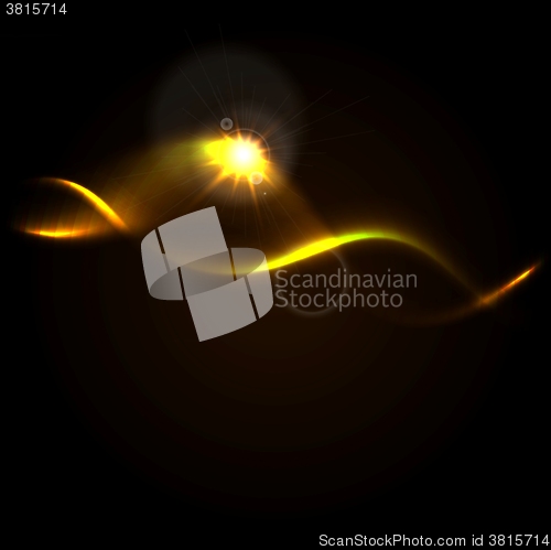 Image of Gold color glow waves background