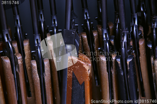 Image of Many pneumatic air rifle on training