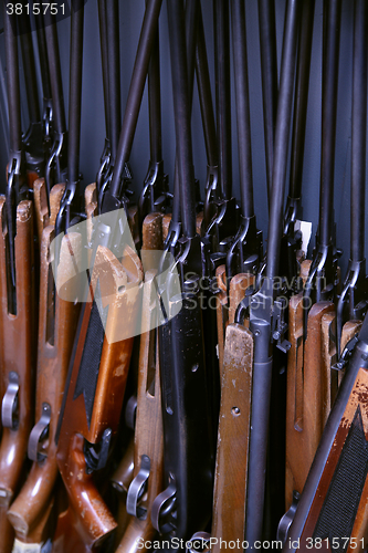 Image of Many pneumatic air rifle on training