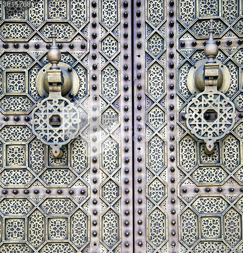 Image of metal rusty  brown    morocco in africa bronze 