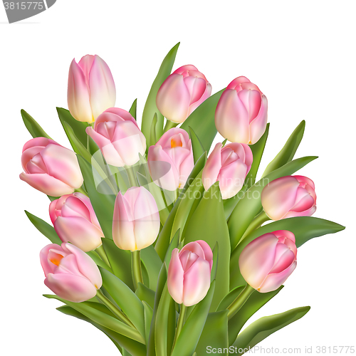 Image of Beautiful Spring Background With Tulips. EPS 10