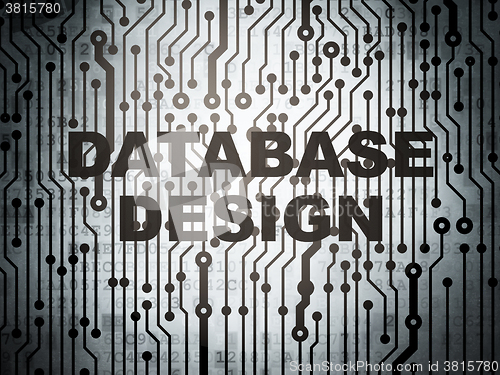 Image of Programming concept: circuit board with Database Design