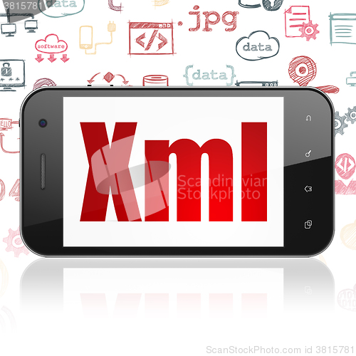 Image of Software concept: Smartphone with Xml on display