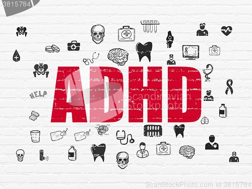 Image of Health concept: ADHD on wall background