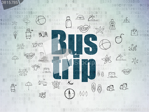 Image of Tourism concept: Bus Trip on Digital Paper background