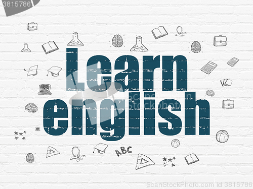 Image of Learning concept: Learn English on wall background