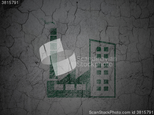 Image of Industry concept: Industry Building on grunge wall background