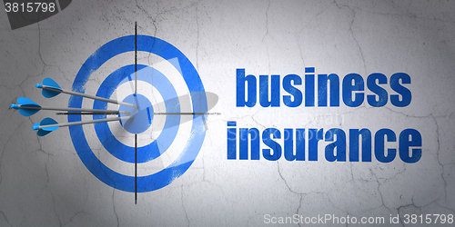 Image of Insurance concept: target and Business Insurance on wall background