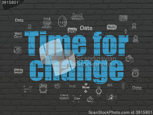 Image of Timeline concept: Time for Change on wall background