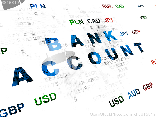 Image of Currency concept: Bank Account on Digital background