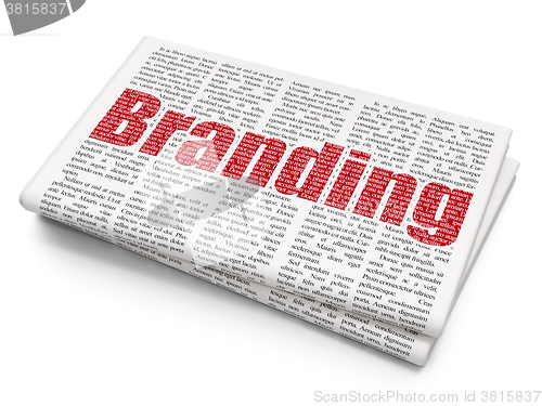 Image of Advertising concept: Branding on Newspaper background