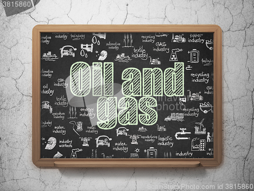 Image of Manufacuring concept: Oil and Gas on School Board background