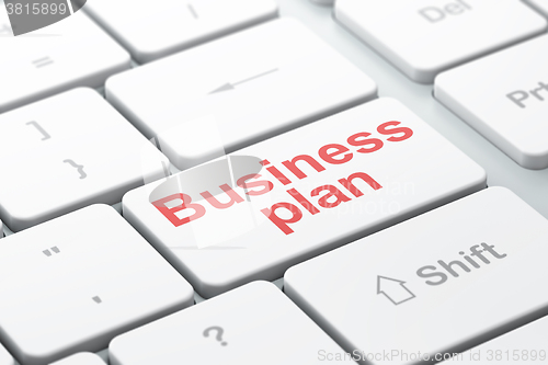 Image of Business concept: Business Plan on computer keyboard background