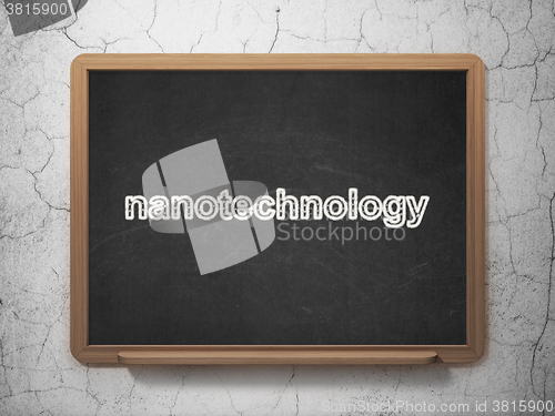 Image of Science concept: Nanotechnology on chalkboard background