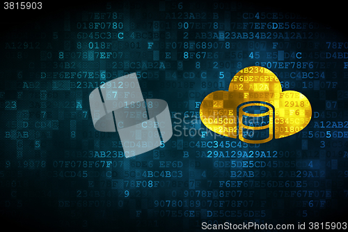 Image of Cloud networking concept: Database With Cloud on digital background
