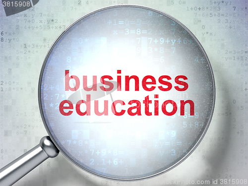 Image of Learning concept: Business Education with optical glass