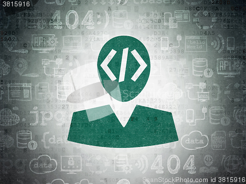 Image of Programming concept: Programmer on Digital Paper background