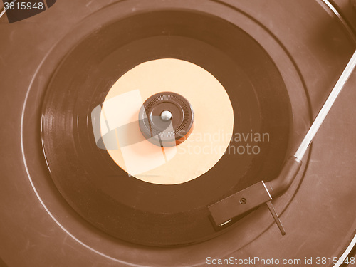 Image of  Vinyl record on turntable vintage