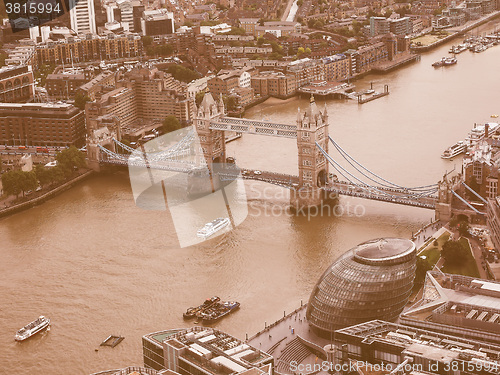 Image of Retro looking Aerial view of London