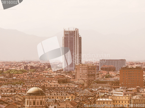 Image of San Paolo skyscraper in Turin vintage