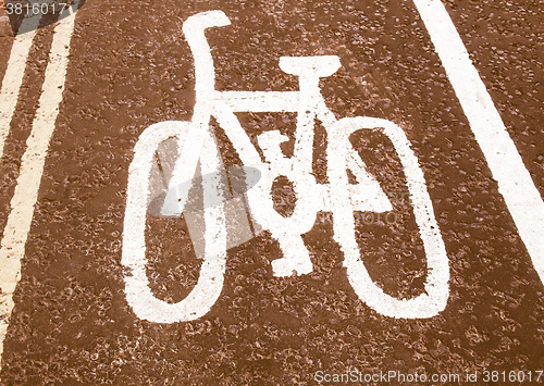 Image of  Bike lane sign vintage