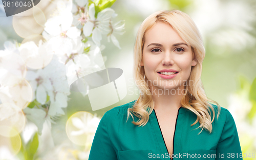 Image of smiling young woman portrait