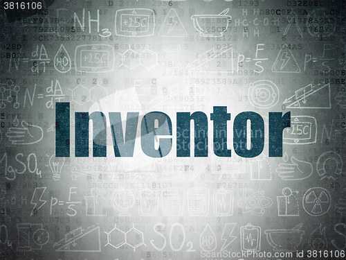 Image of Science concept: Inventor on Digital Paper background